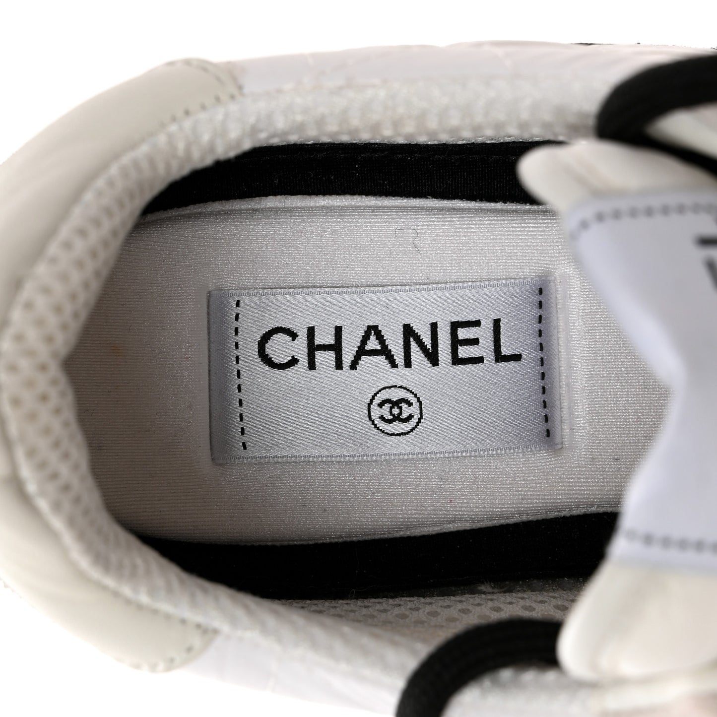 Suede Fabric Calfskin Womens CC Sneakers 39.5 White Light Gray