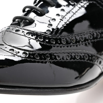 Chanel Patent Calfskin CC Brogue Lace Up Oxfords 36.5 Black 9 of 10