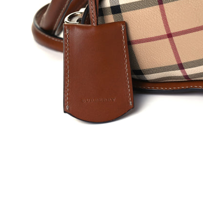 Burberry Haymarket Check Satchel Brown 10 of 12