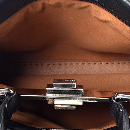 Fendi Cuoio Romano Selleria Bi-Color Medium Peekaboo Iconic Satchel Black Mou 5 of 8