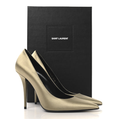 Saint Laurent Crepe Satin Instinct 110 Pumps  37.5 Beige 11 of 11
