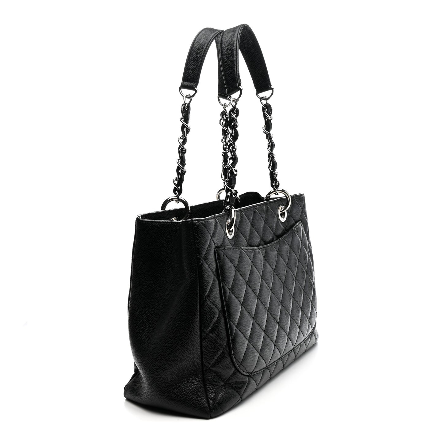 Caviar Quilted Grand Shopping Tote GST Black