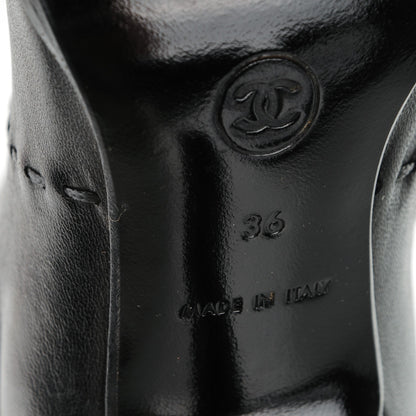 Chanel Lambskin Belted Stitched Ankle Boots 36 Black 6 of 6