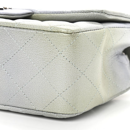 Chanel Metallic Goatskin Quilted Ombre Mini Rectangular Flap Grey Green 9 of 9