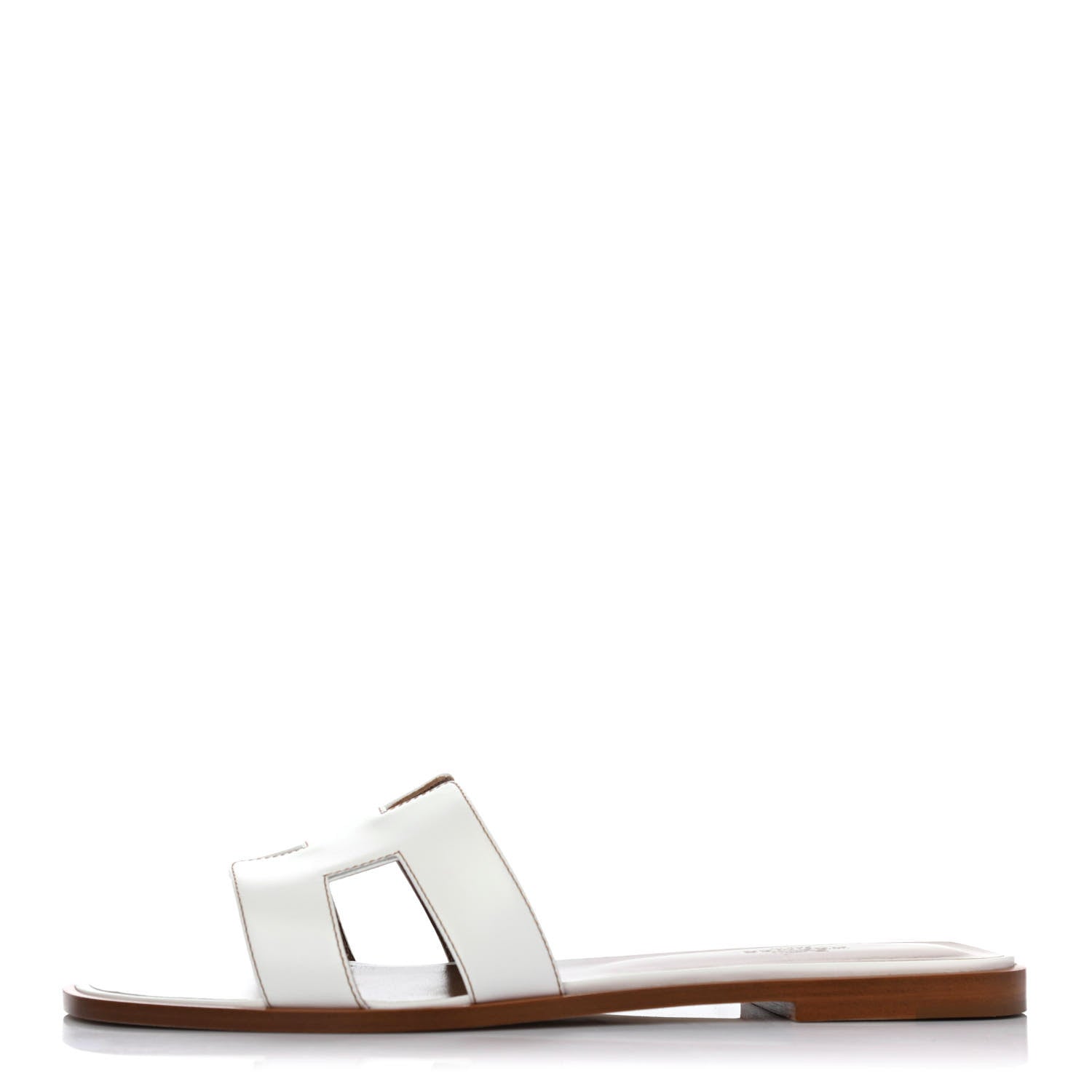 Hermes Box Calfskin Oran Sandals 40.5 White 1 of 4