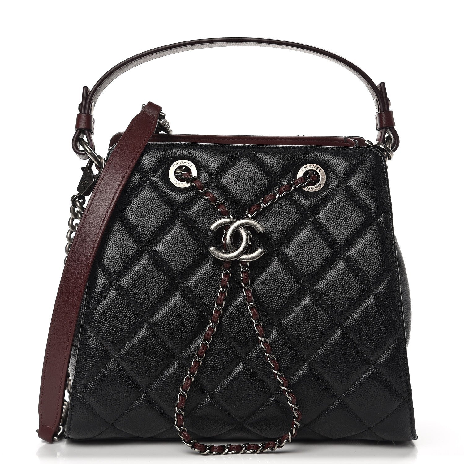 Chanel Caviar Quilted Small CC Bucket Bag Black 1 of 10