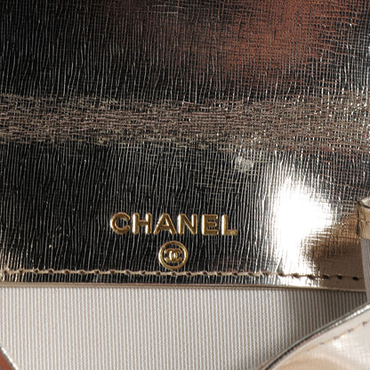Chanel Textured Metallic Calfskin CC French Wallet Gold 5 of 7