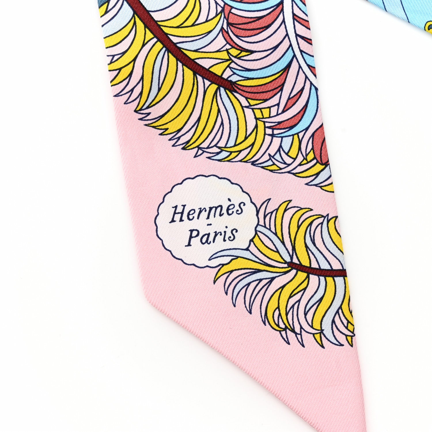 Hermes Silk De l'Ombrelle Aux Duels Twilly Bleu Moyen Rose Pale 2 of 5