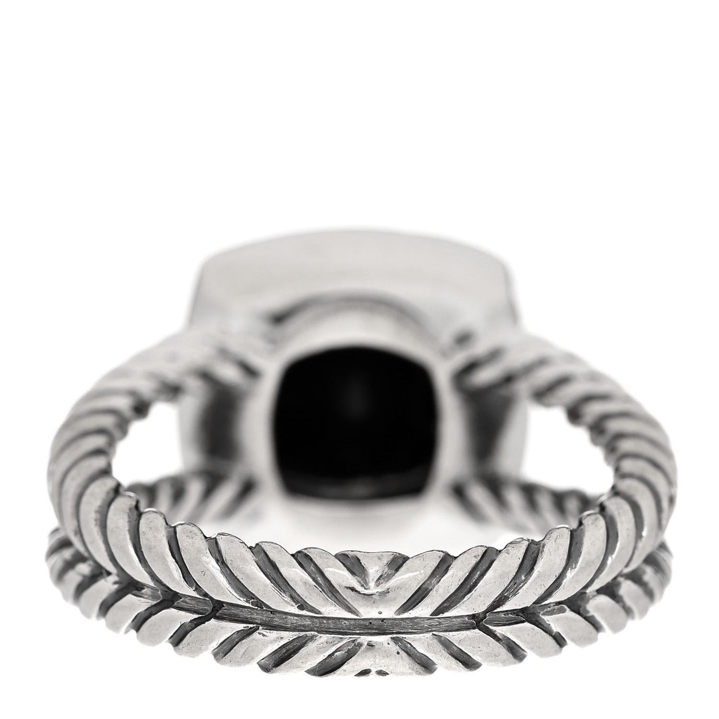 Sterling Silver Diamond Black Onyx 7mm Petite Albion Ring 49 4.75