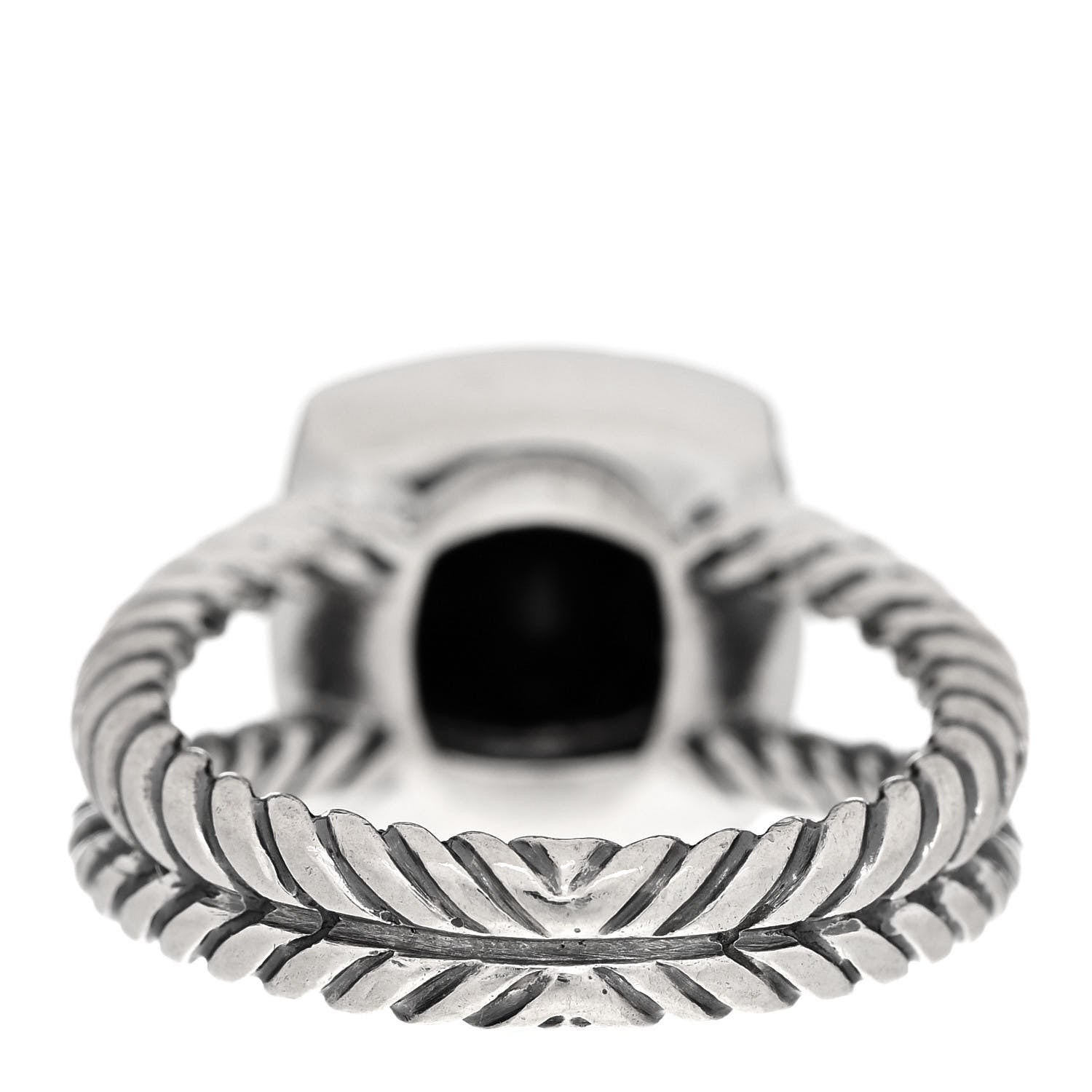 David Yurman Sterling Silver Diamond Black Onyx 7mm Petite Albion Ring 49 4.75 4 of 5