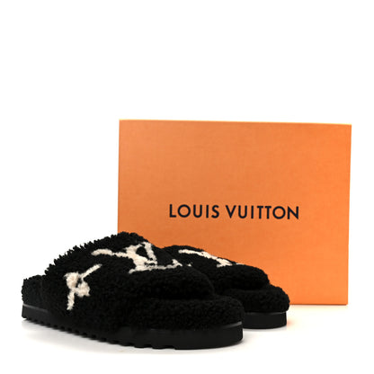 Louis Vuitton Shearling Monogram Giant Paseo Flat Comfort Mule 40 Black 10 of 10
