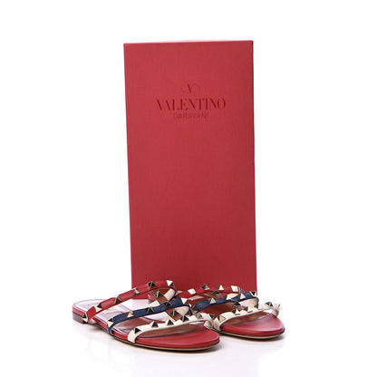 Valentino Garavani Calfskin Rockstud Caged Flat Slide Sandals 36 Multicolor 9 of 9