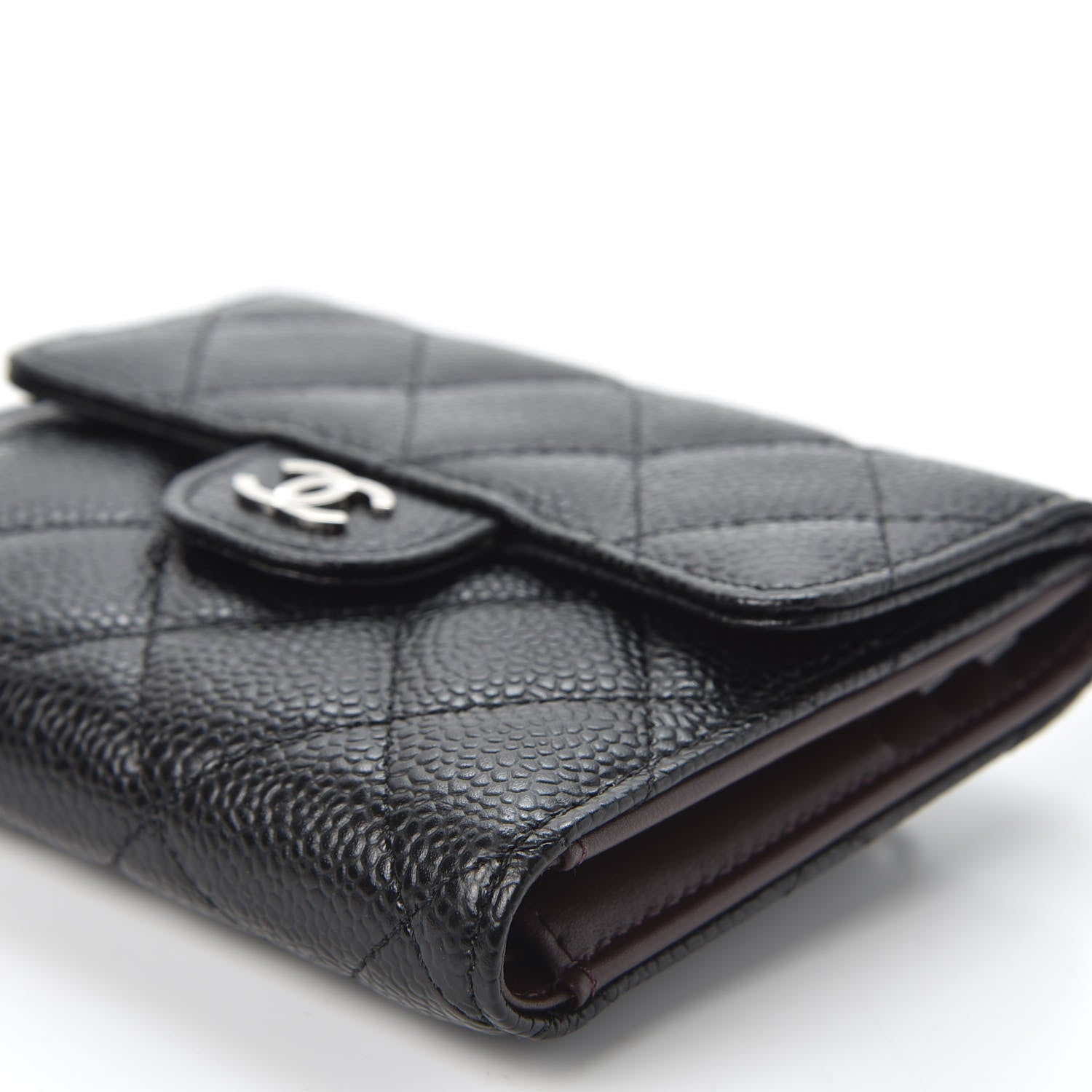 Chanel Caviar Quilted Compact Flap Wallet Black 6 of 9