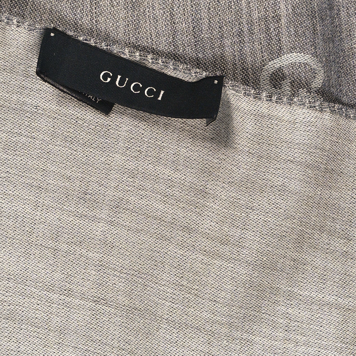 Gucci Wool Silk GG Monogram GGNat Scarf Lead 3 of 3