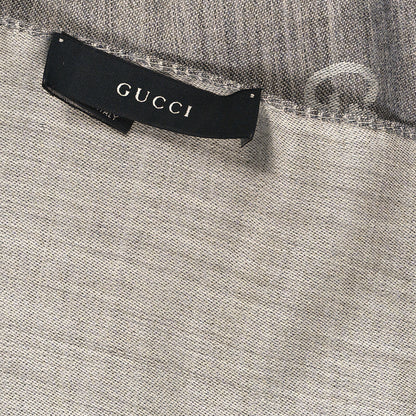 Gucci Wool Silk GG Monogram GGNat Scarf Lead 3 of 3