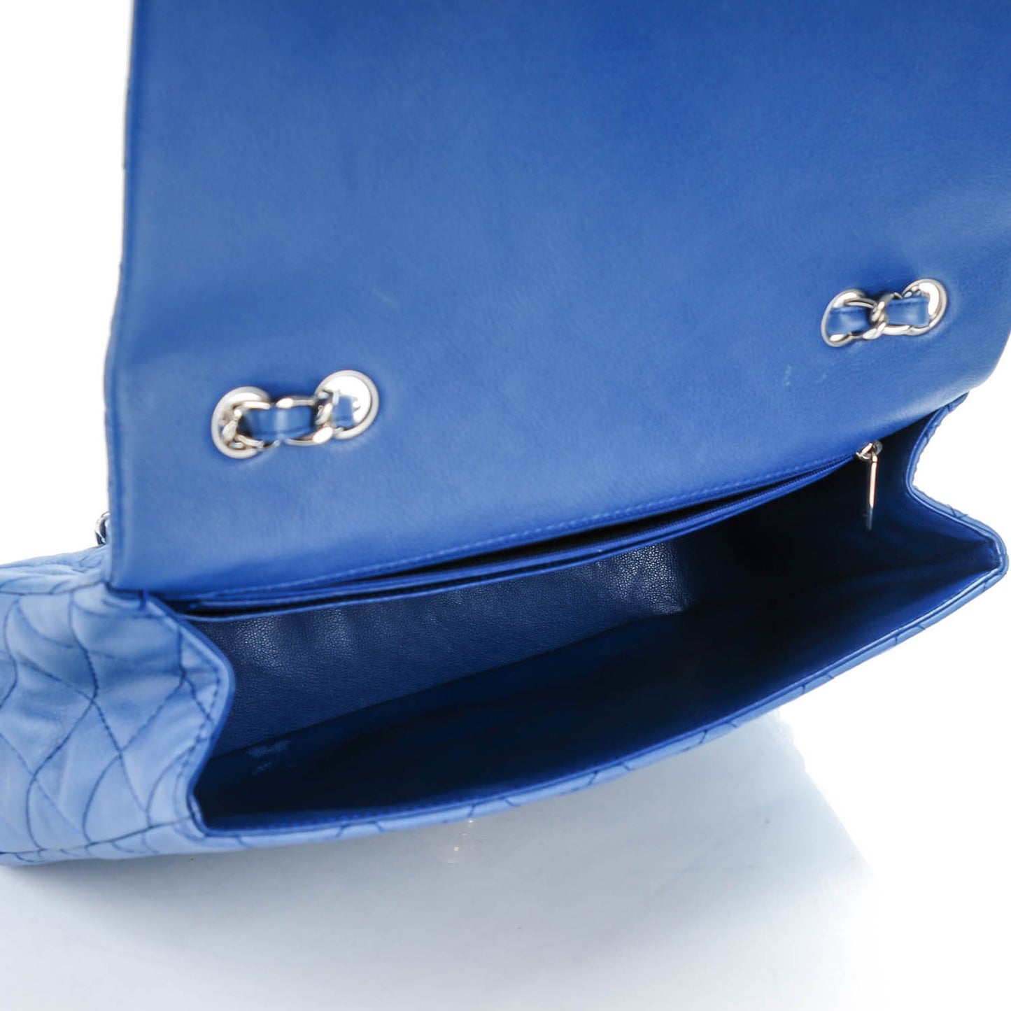Washed Caviar Jumbo Single Flap Blue