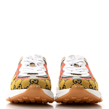 Gucci Monogram Multicolor Demetra Womens Rhyton Sneakers 34.5 Yellow Blue Great White Tabasco 2 of 10