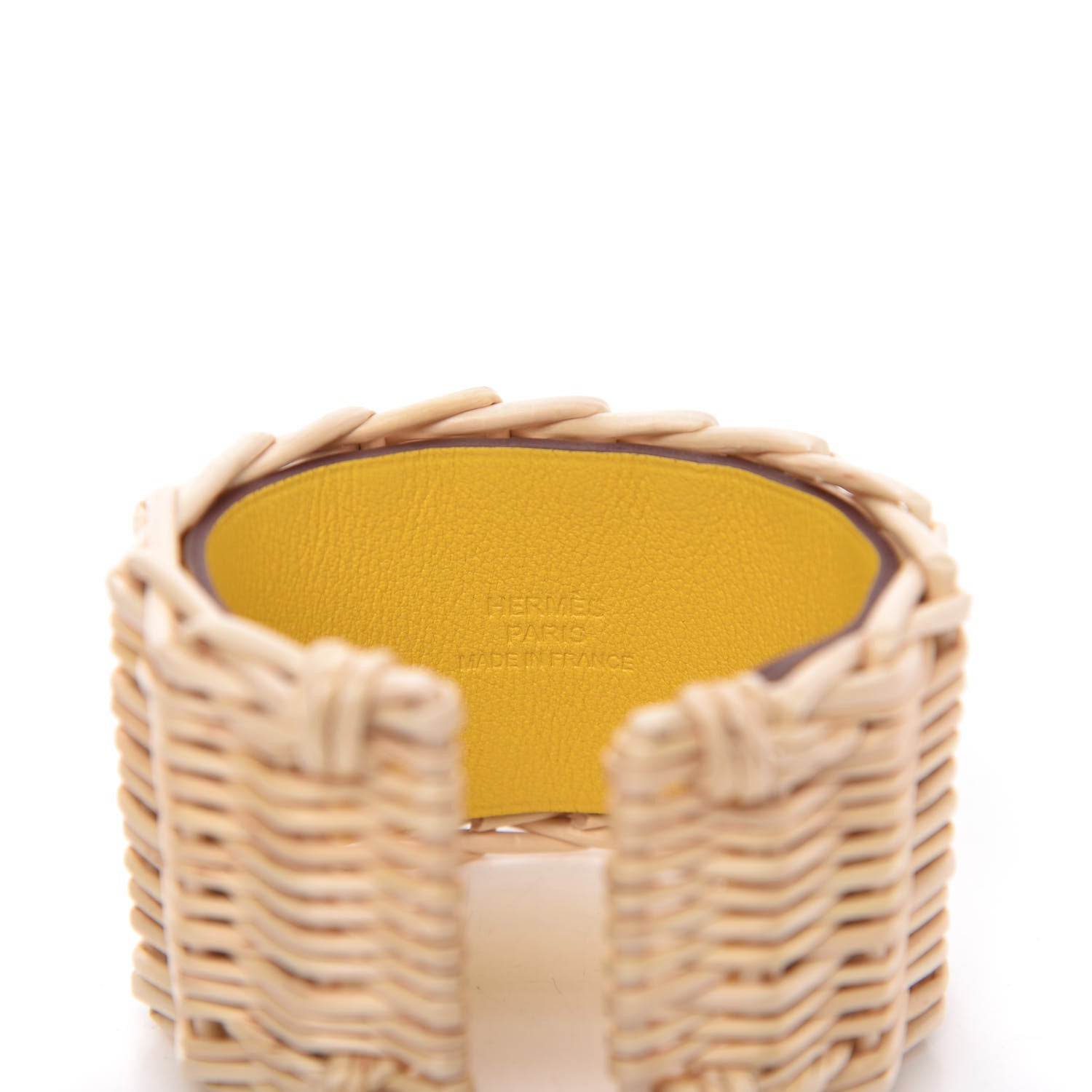 Hermes Barenia Osier Collier De Chien CDC Picnic Bracelet T2 Jaune De Naples 4 of 7