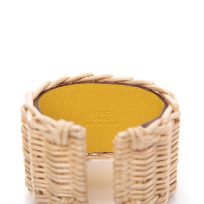 Hermes Barenia Osier Collier De Chien CDC Picnic Bracelet T2 Jaune De Naples 4 of 7