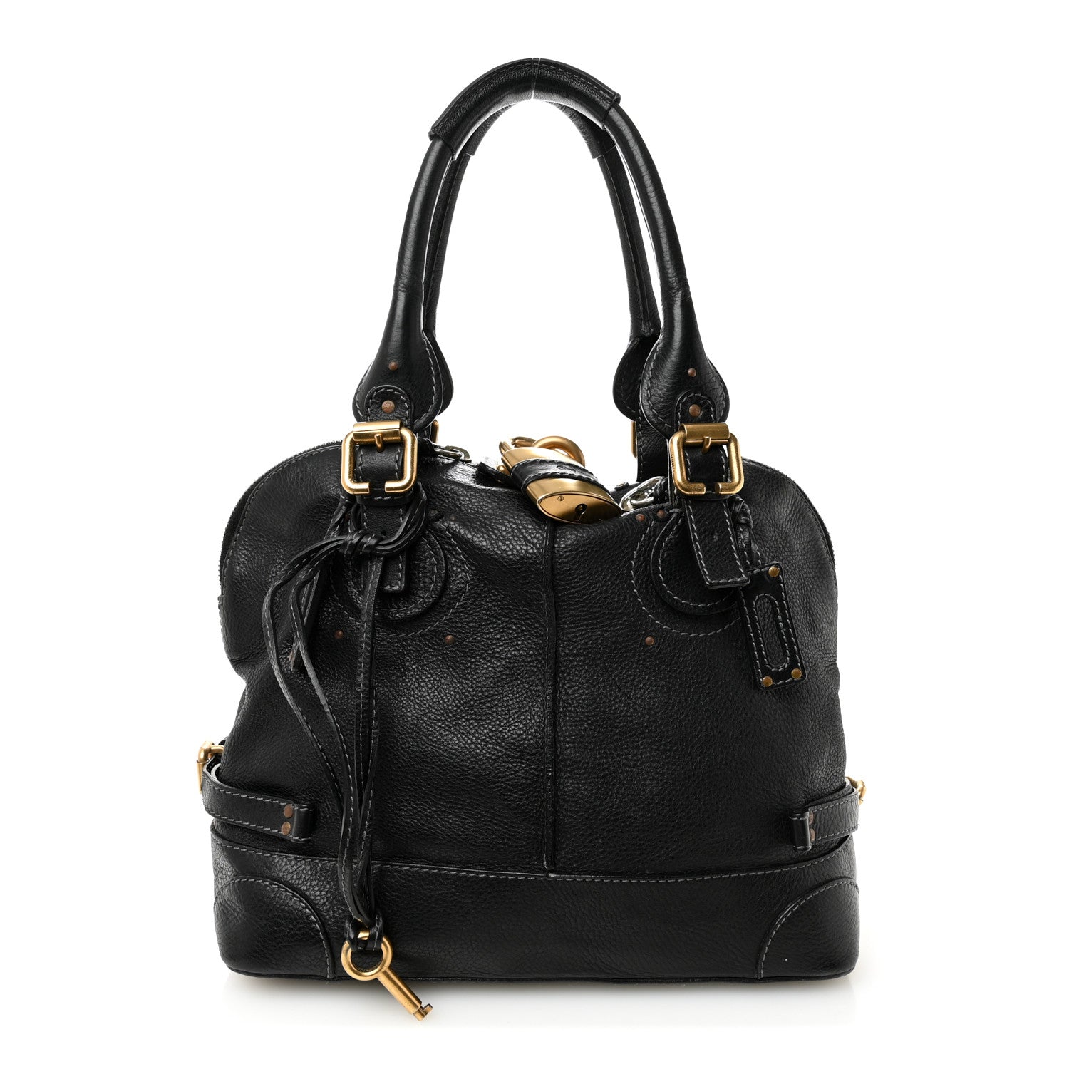 Chloe Calfskin Paddington Dome Satchel Black 1 of 13