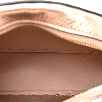 Valentino Garavani Metallic Pebbled Calfskin Rockstud Camera Crossbody Bag Rame 5 of 9