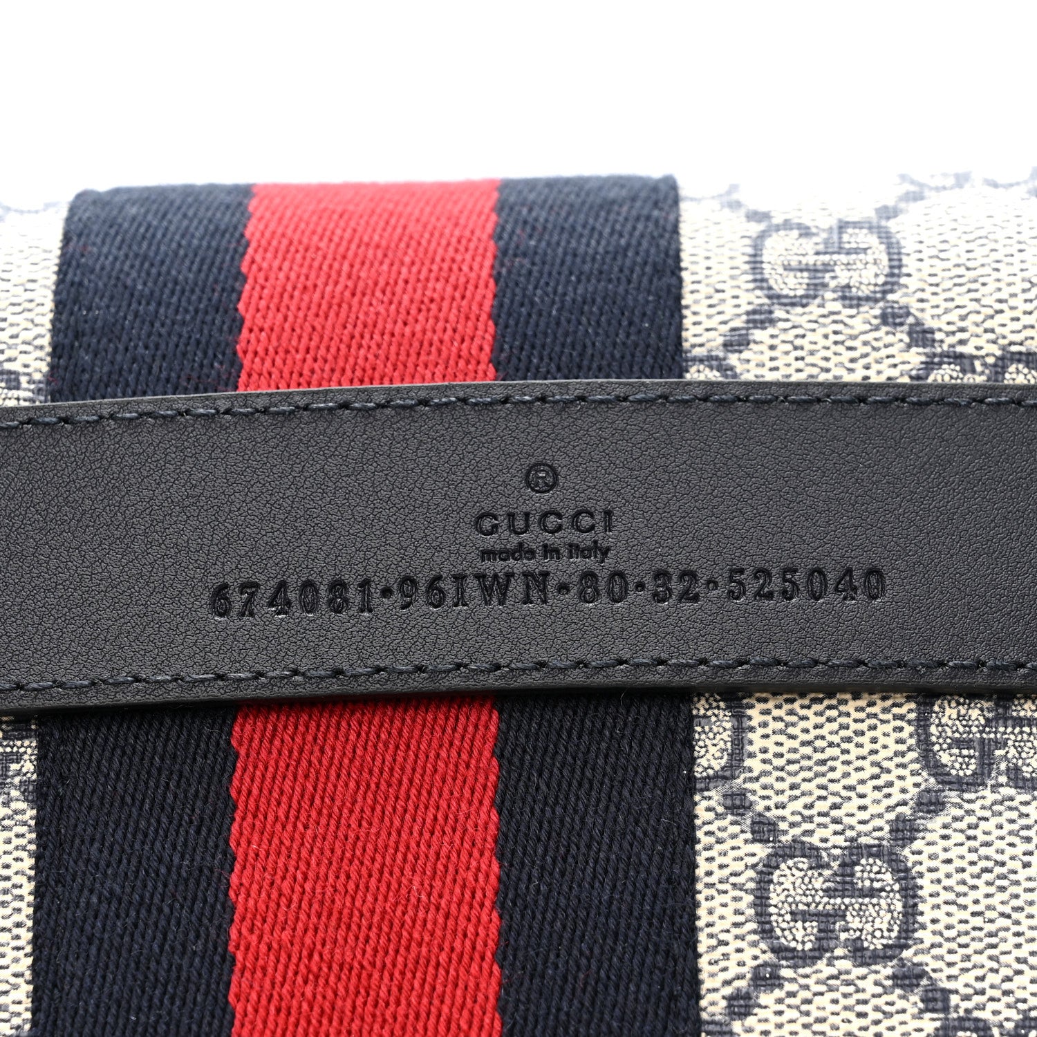 Gucci GG Supreme Monogram Web Small Ophidia Belt Bag 80 32 Beige Navy 7 of 10
