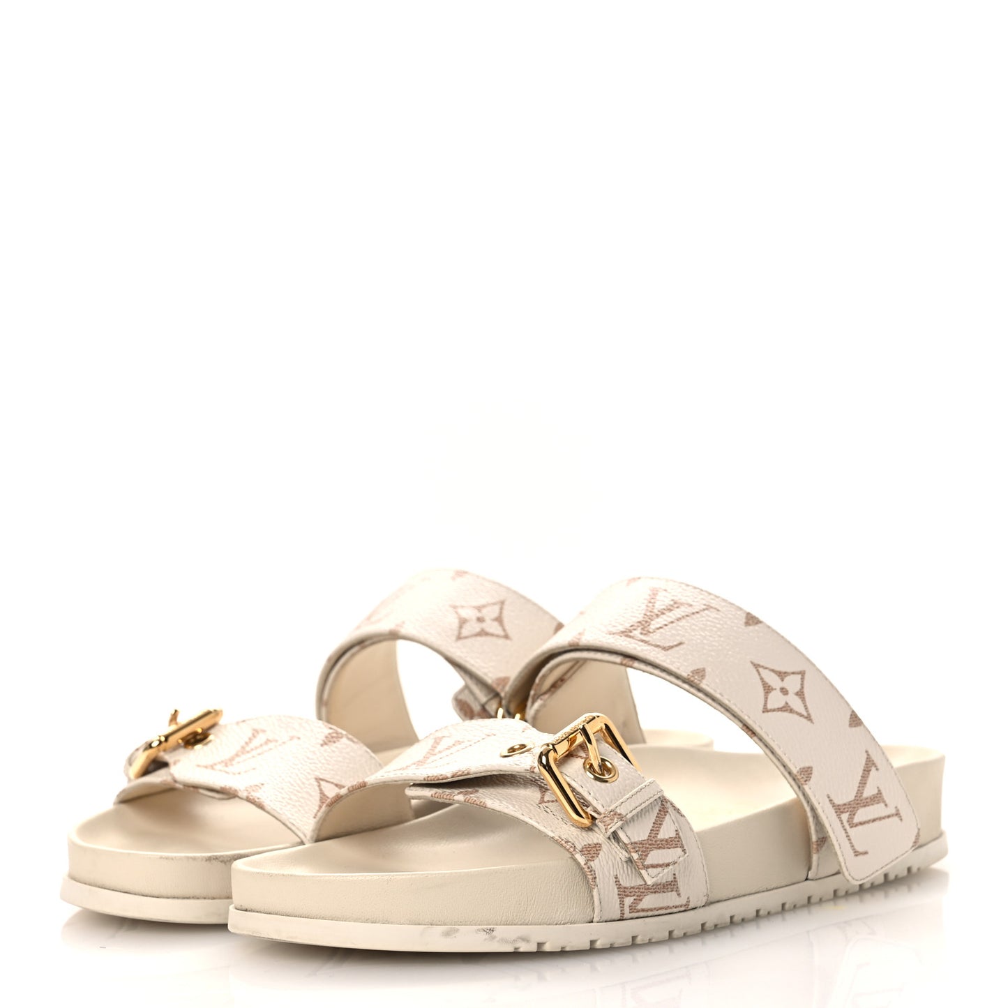 Monogram Bom Dia Flat Comfort Mule 38 Beige