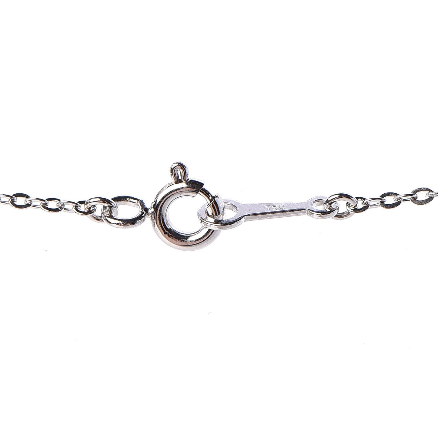 18K White Gold Diamond Akoya Pearl 6mm Drop Pendant Necklace