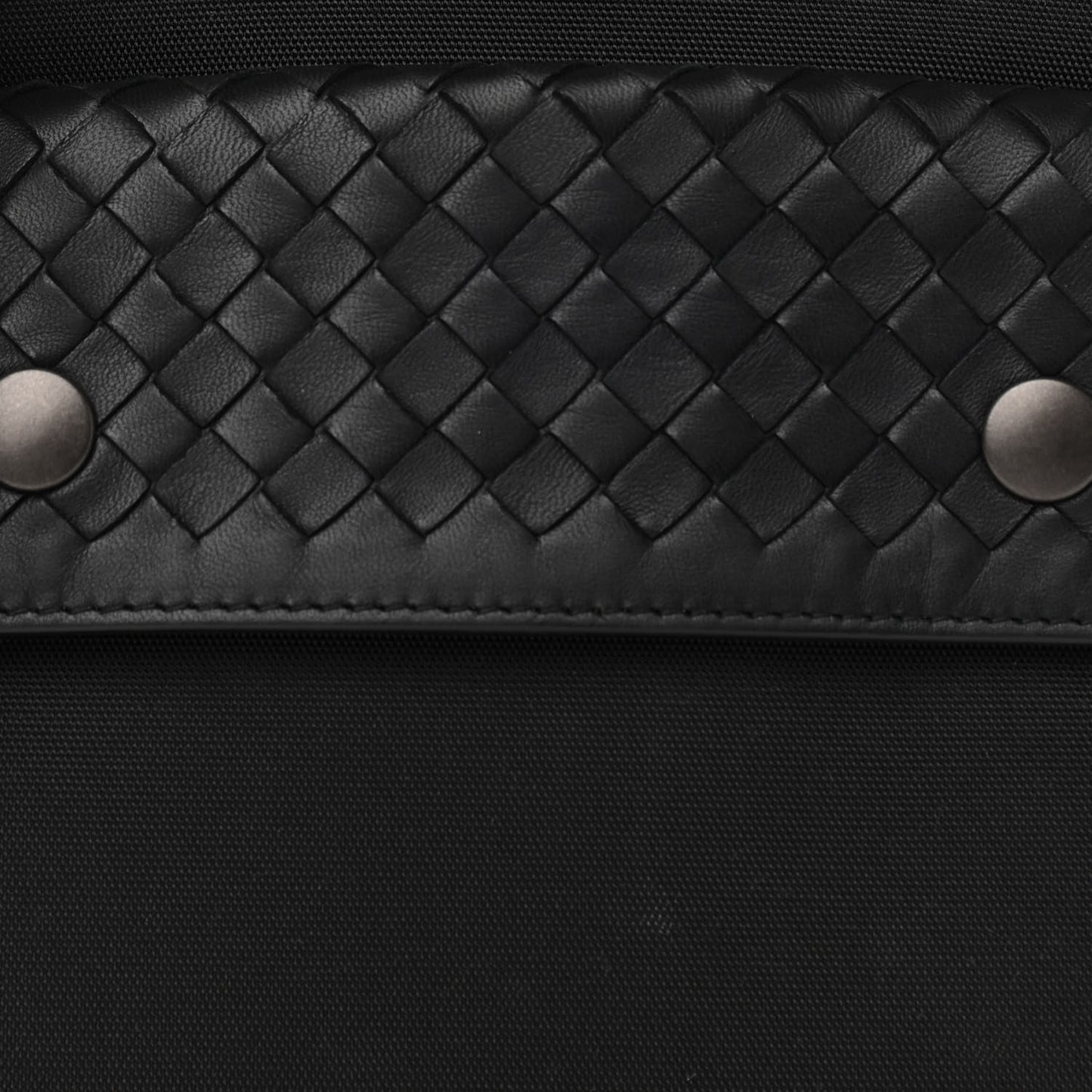 Nappa Intrecciato Nylon High Tech Crossbody Pouch Black