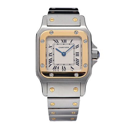 Cartier Stainless Steel 18K Yellow Gold 24mm Santos De Cartier Galbee Quartz Watch 1 of 7