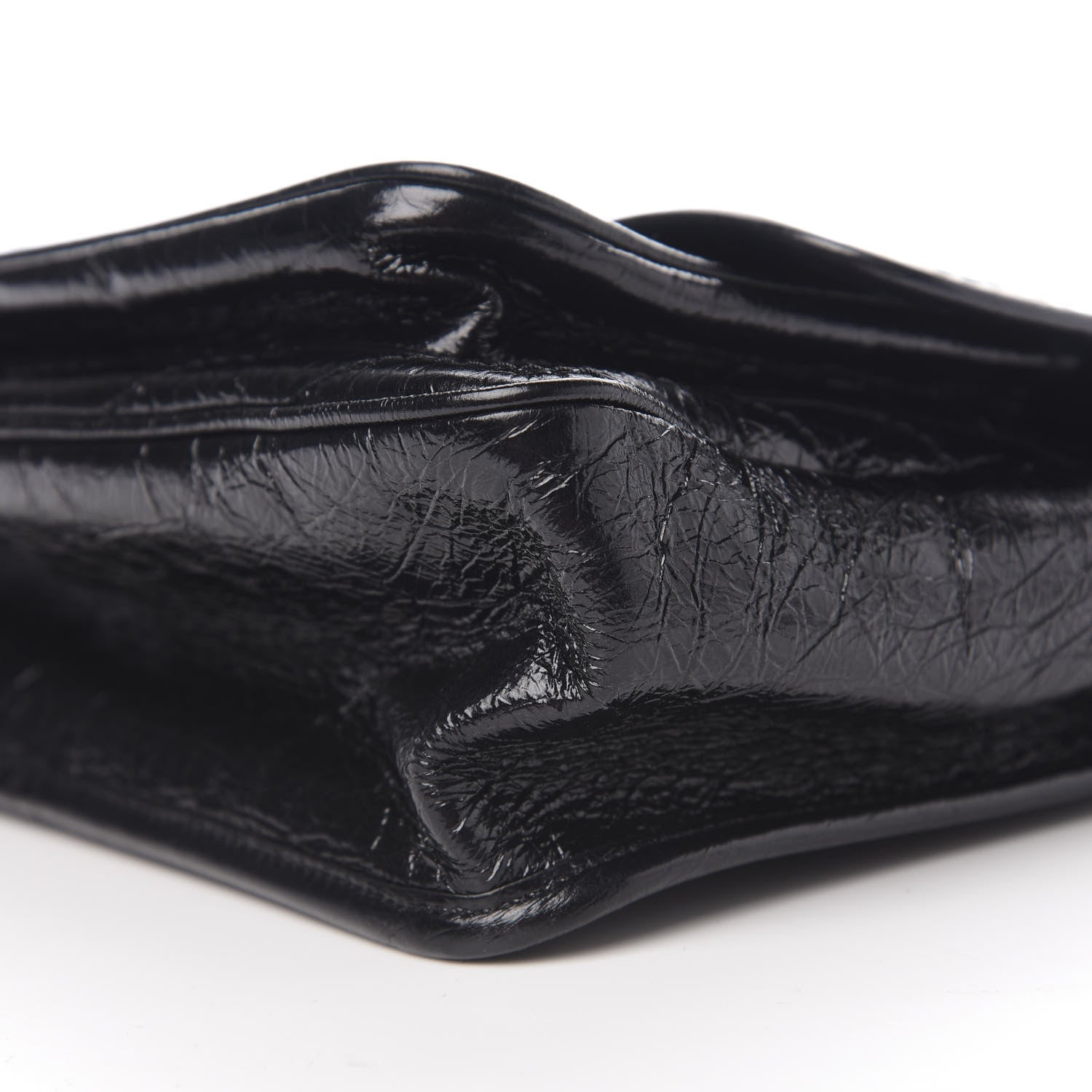 Saint Laurent Crinkled Calfskin Matelasse Monogram Medium Niki Chain Satchel Black 8 of 9