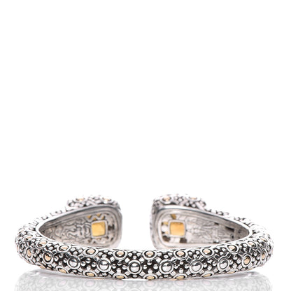 John Hardy Sterling Silver 18K Yellow Gold Diamond Smoky Quartz Jaisalmer Cuff Bracelet 8 of 9