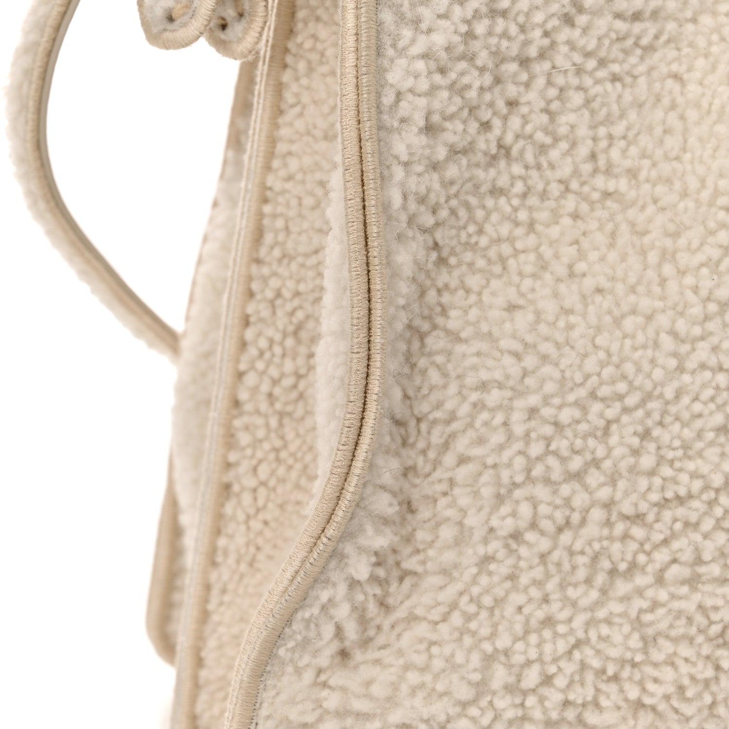Fendi Curly Shearling Shiny Nappa Medium Peekaboo I SEE U Satchel White 11 of 12