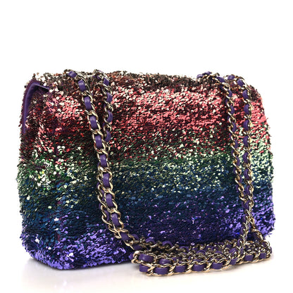 Chanel Gradient Sequin Mini Rectangular Flap Purple Multicolor 3 of 12