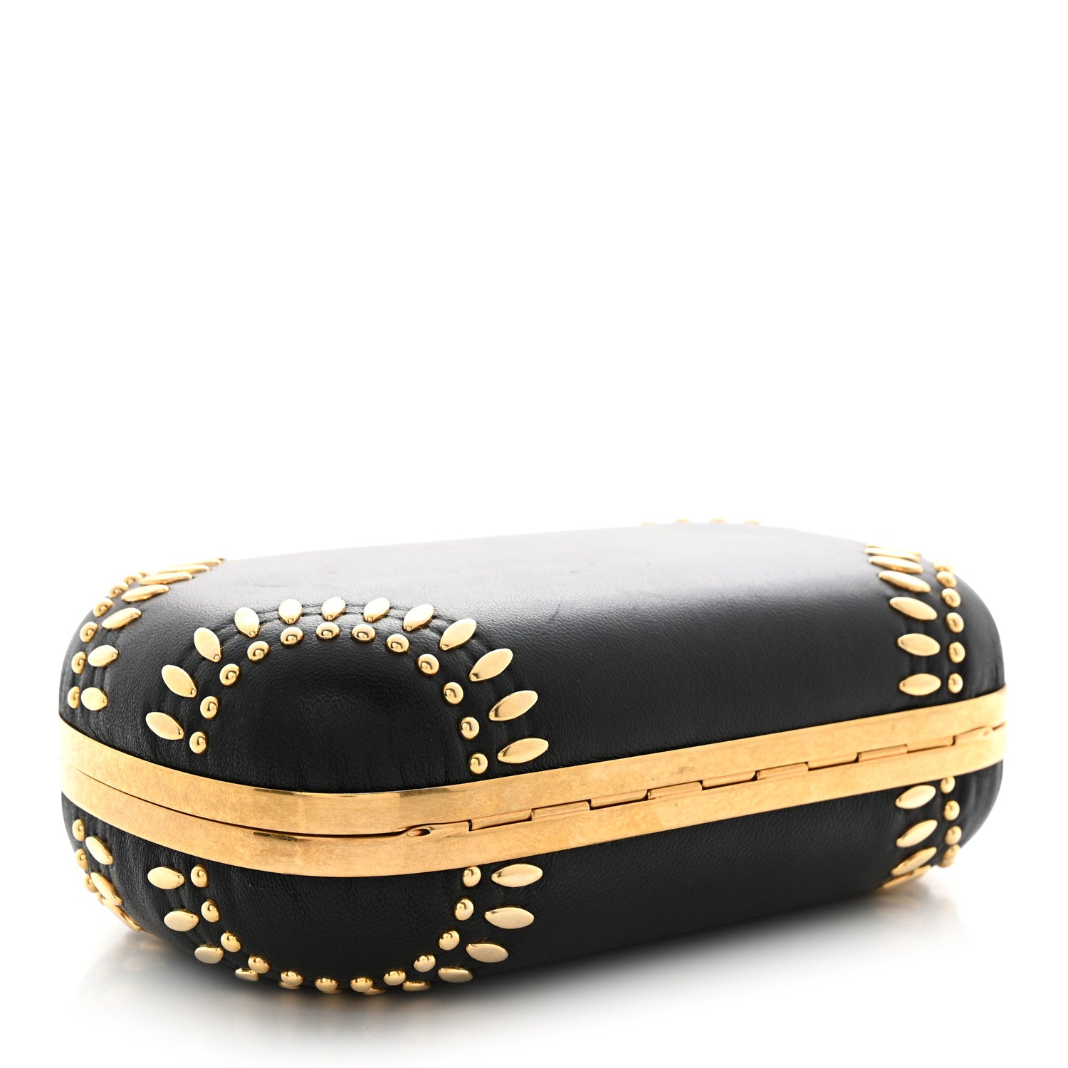 Alexander McQueen Nappa Studded Skull Box Clutch Black 4 of 13