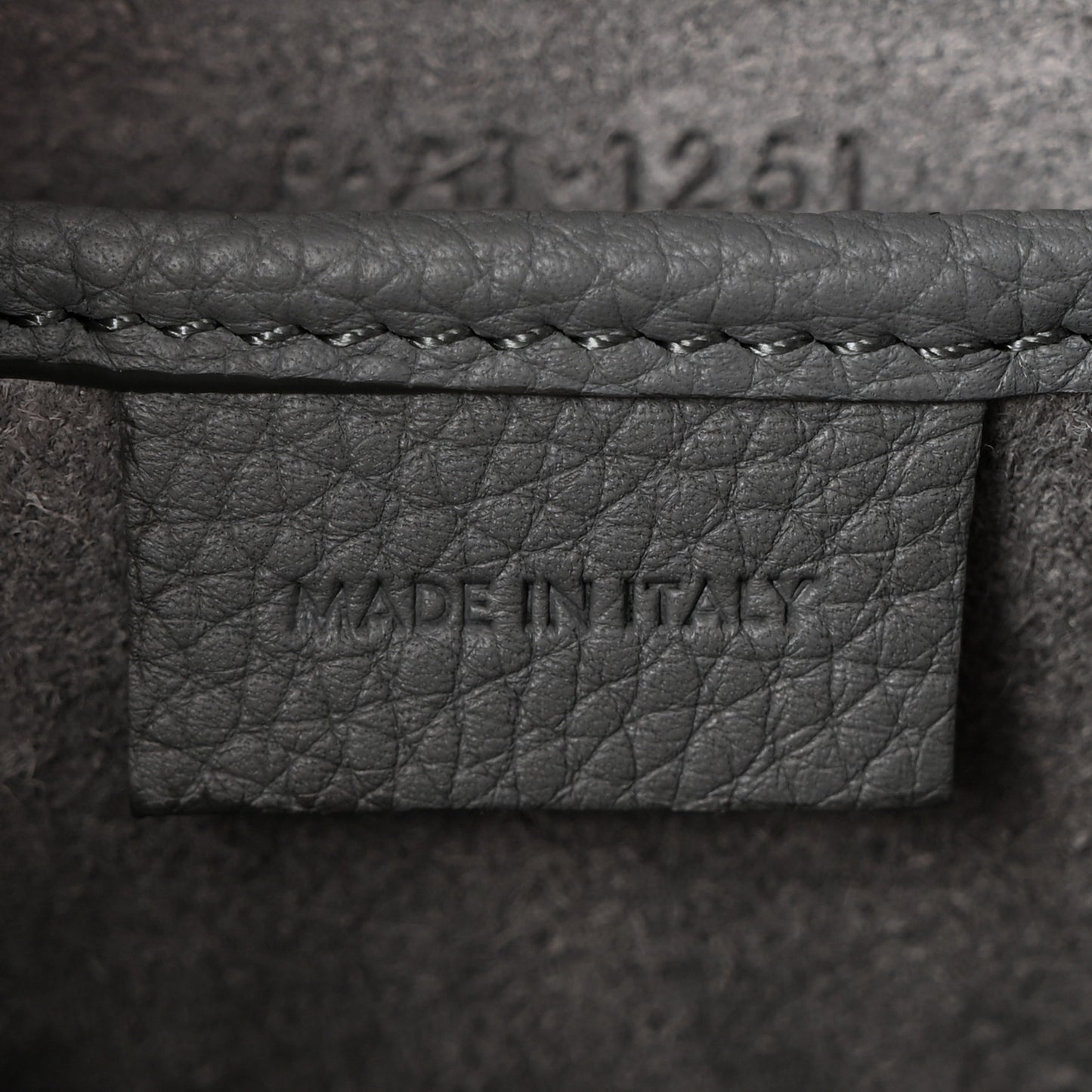 Baby Drummed Calfskin Nano Luggage Kohl