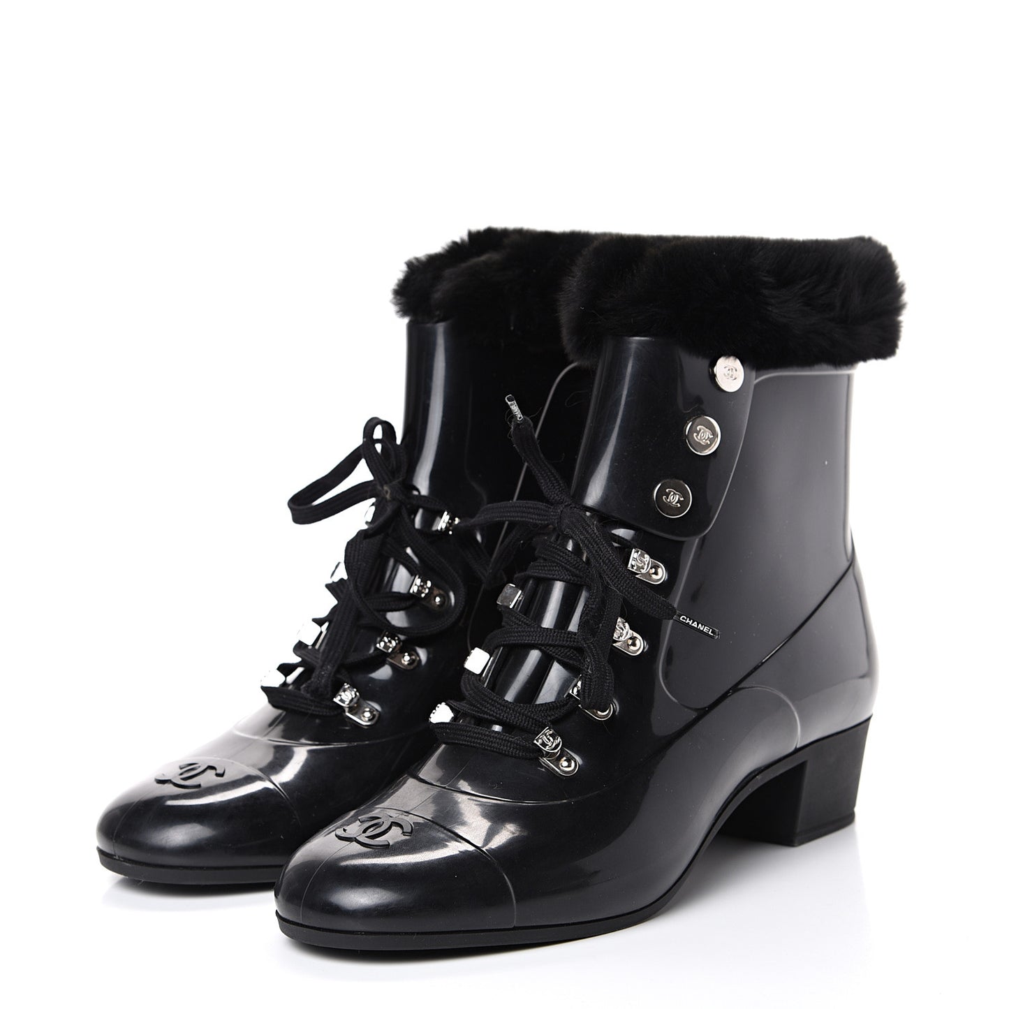 Vinyl Mink Boots Black 39 Black