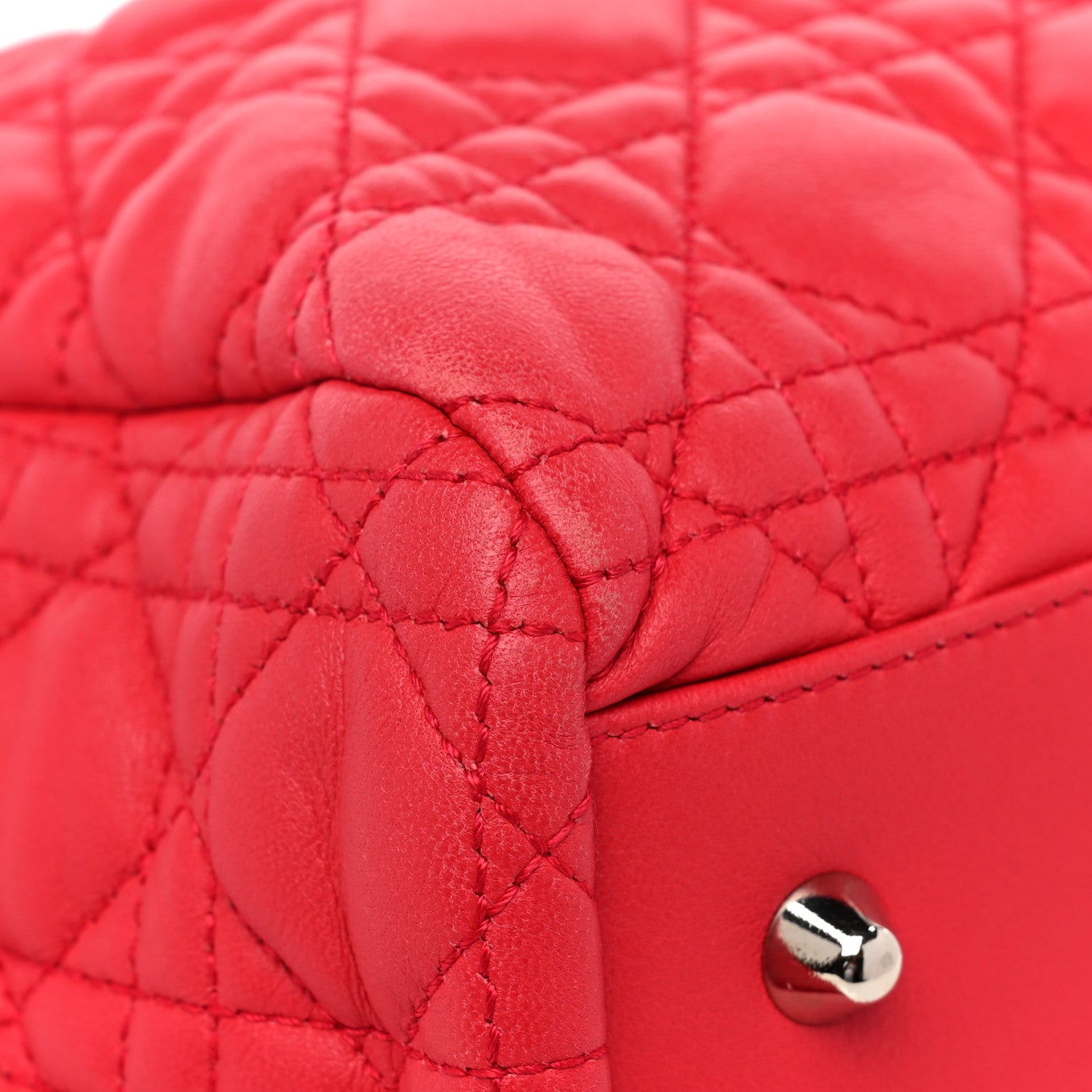 Christian Dior Lambskin Cannage Large Dior Soft Shopping Tote Red 12 of 16