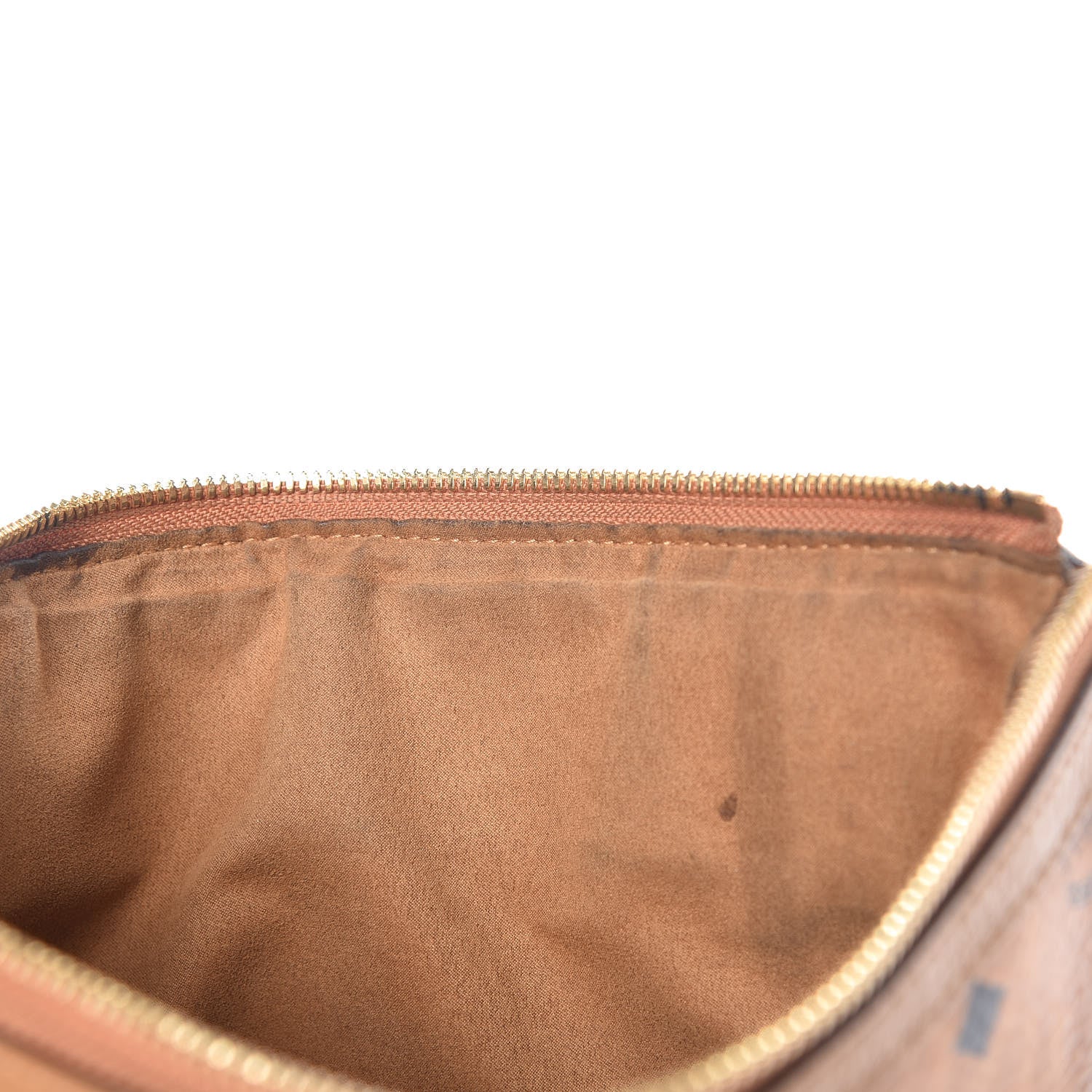 MCM Visetos Liz Shopper Tote Pouch Cognac 9 of 12