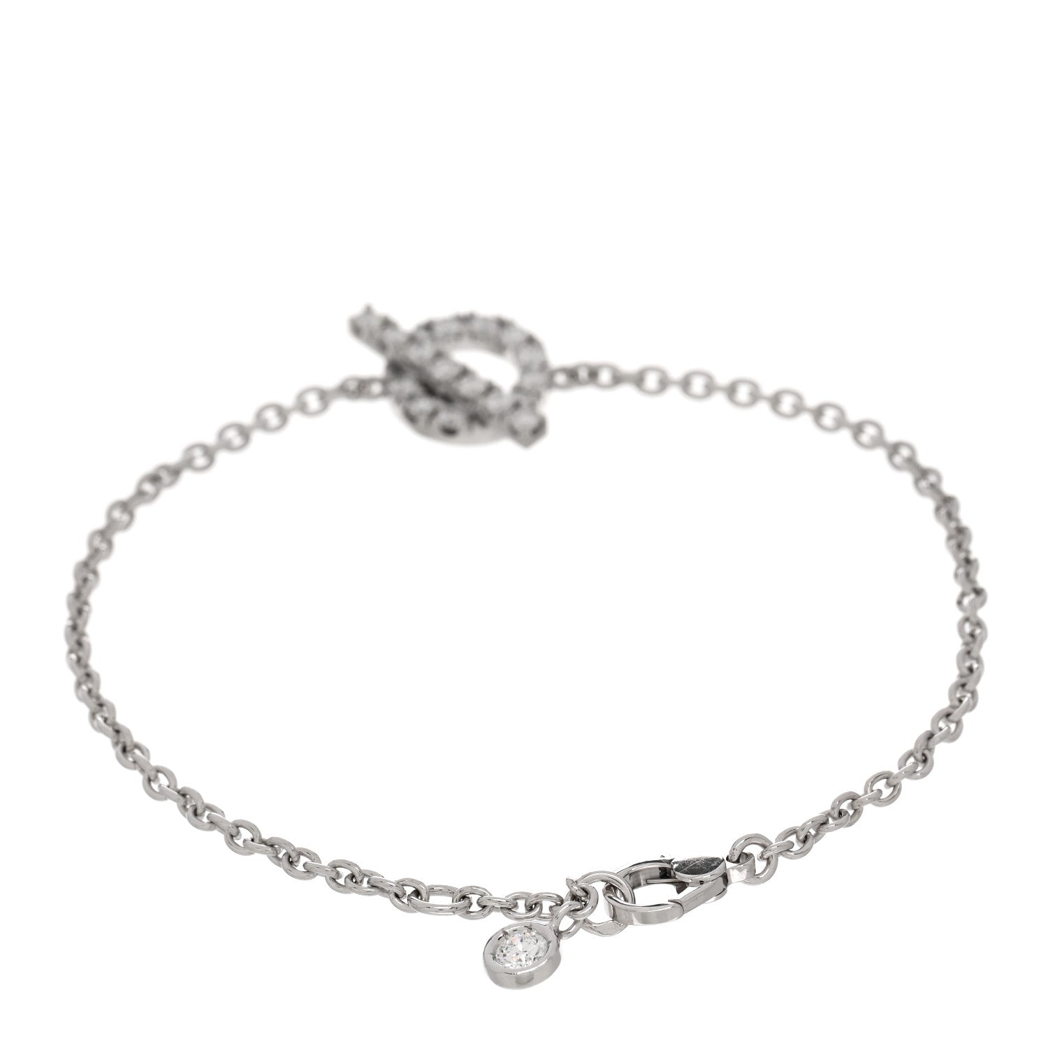 Hermes 18K White Gold Diamond Finesse Bracelet SH 2 of 4