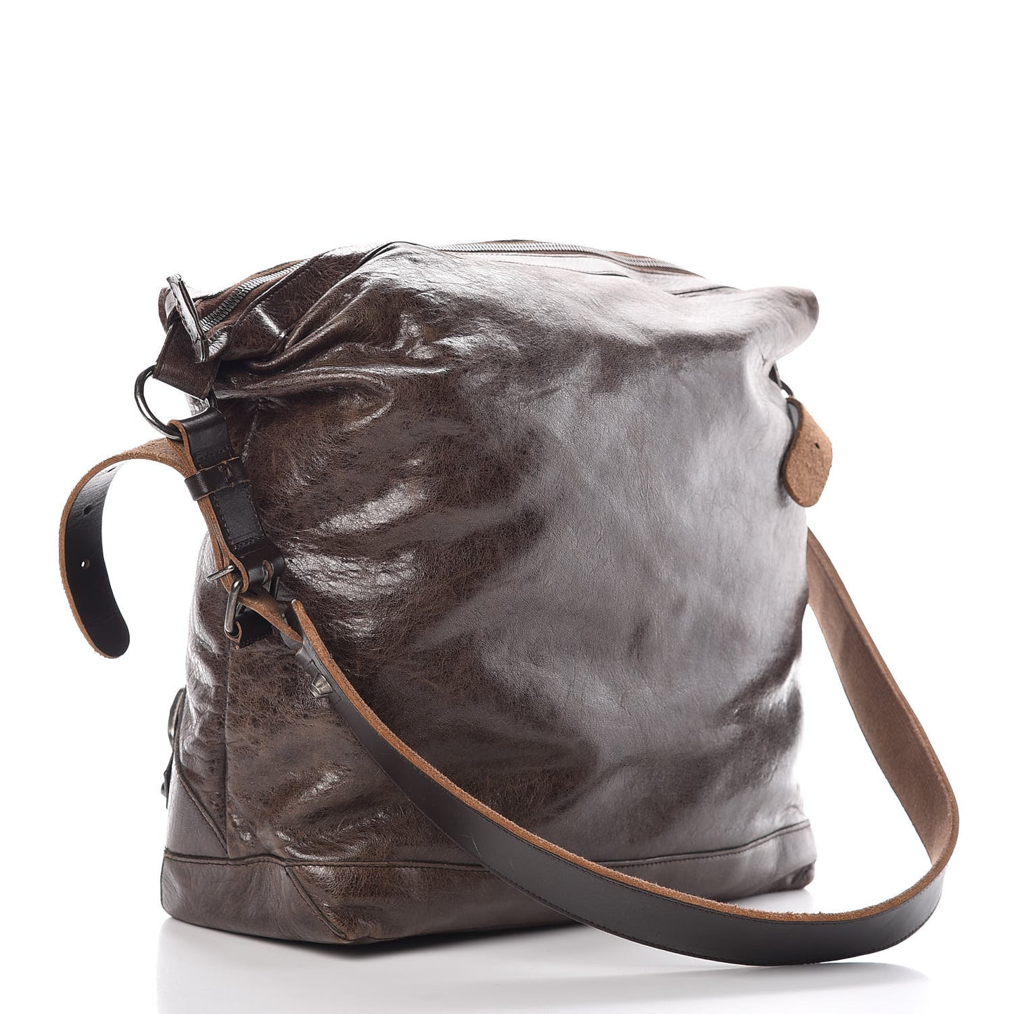Chevre Classic Silver Hardware Mens Day Messenger Brown