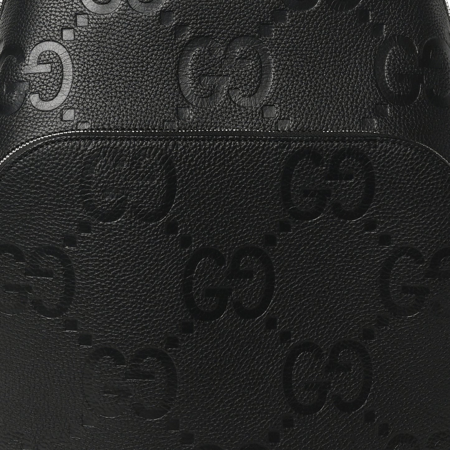 Calfskin Jumbo GG Embossed Large Backpack Black