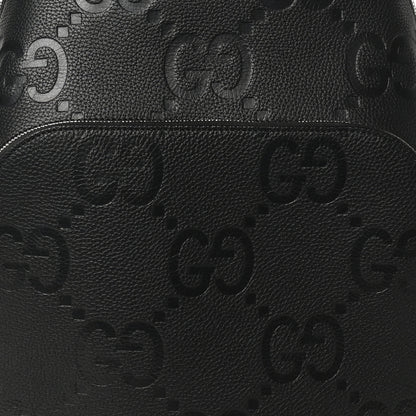 Gucci Calfskin Jumbo GG Embossed Large Backpack Black 9 of 11