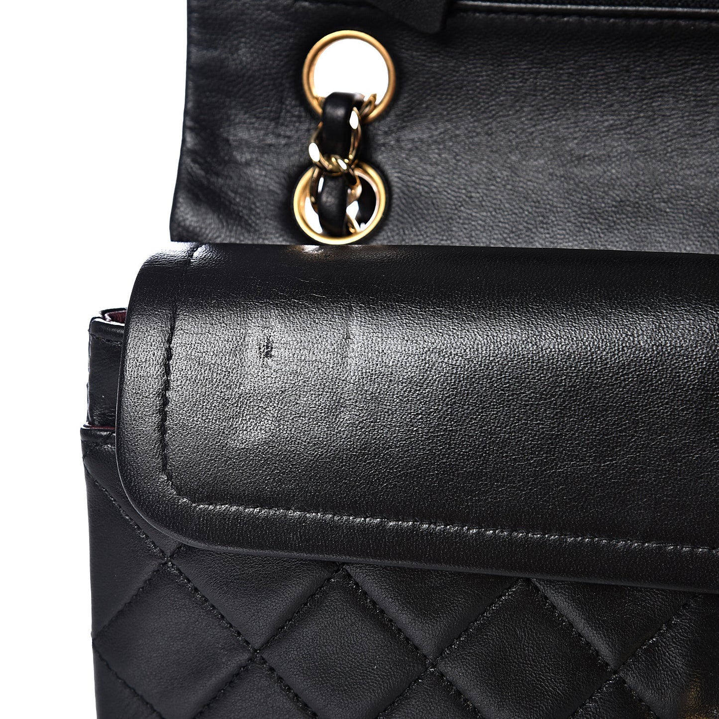 Lambskin Quilted Small Double Flap Black