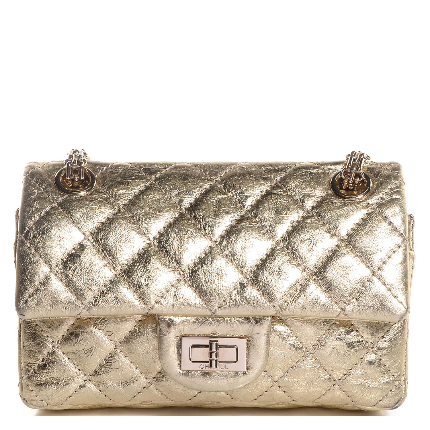 Chanel Aged Calfskin 2.55 Reissue 224 Flap Gold 1 of 8