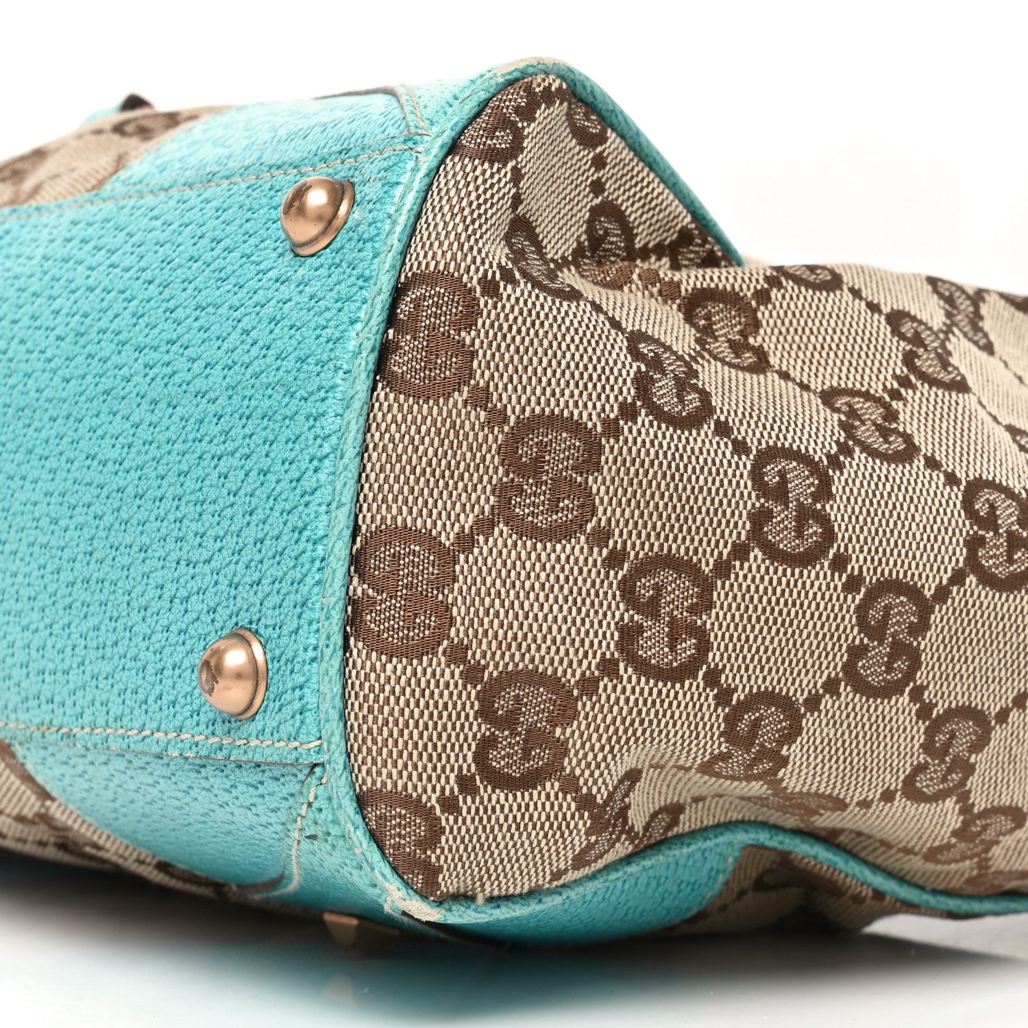 Gucci Monogram Calfskin Large Bardot Shoulder Bag Turquoise 9 of 9