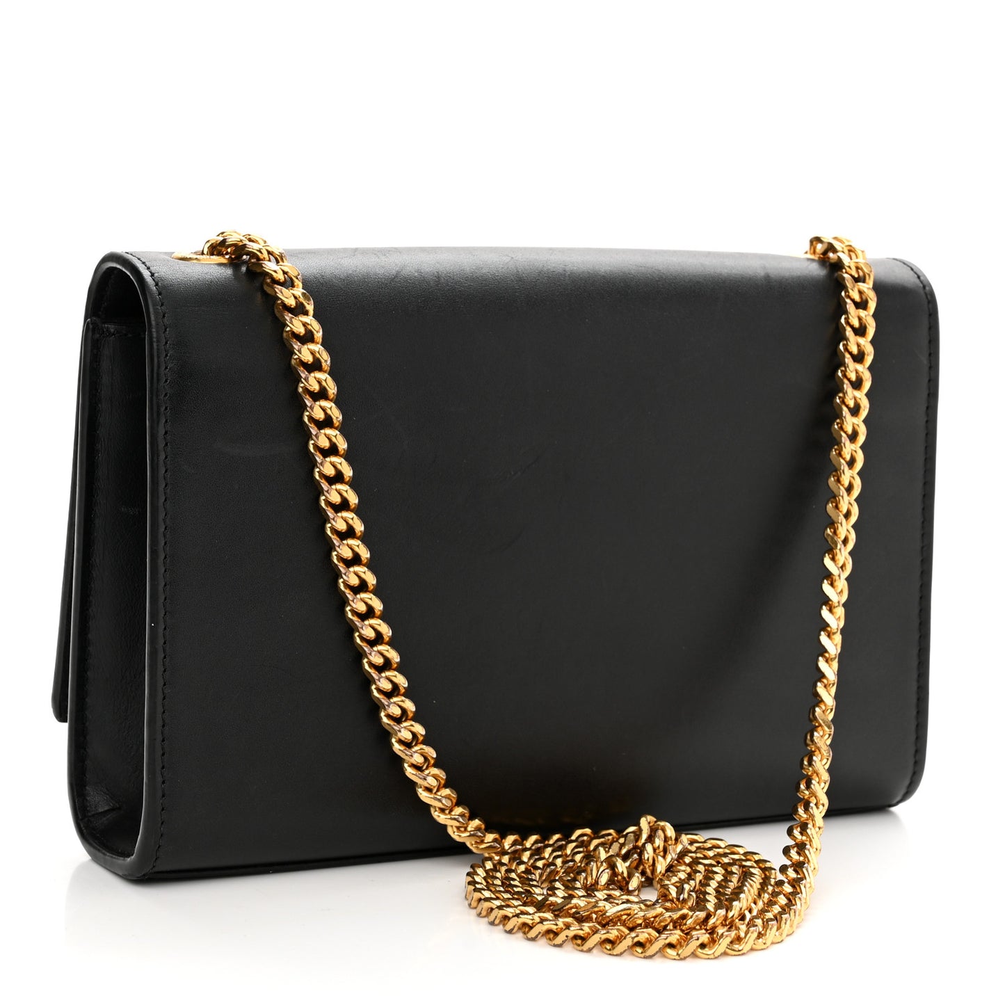 Calfskin Small Classic Monogram Kate Tassel Satchel Black