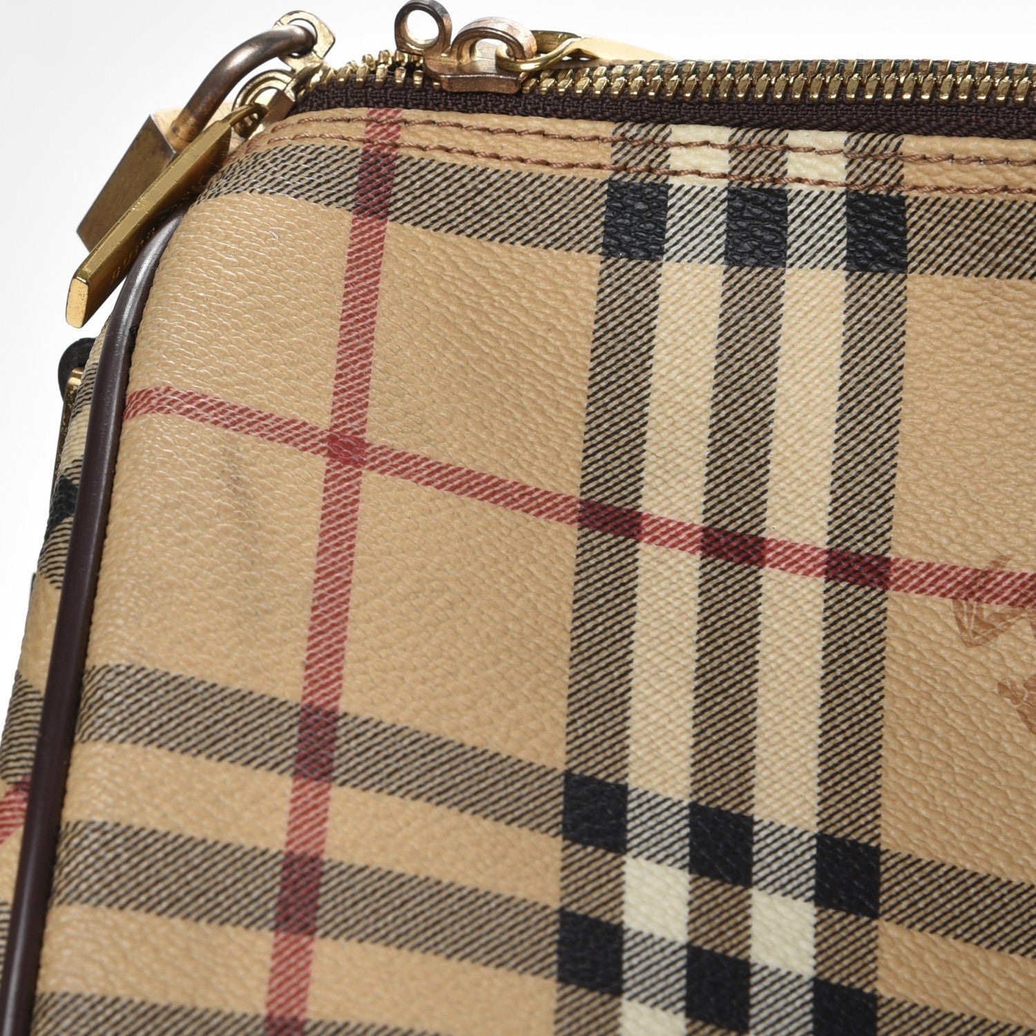 Burberry Haymarket Check Duffle Bag Dark Brown 12 of 24