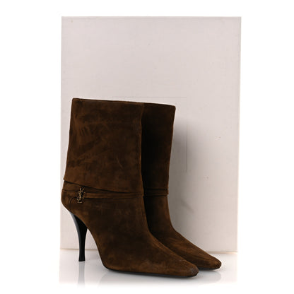 Saint Laurent Suede Vicky 90 Booties 36 Land 11 of 11