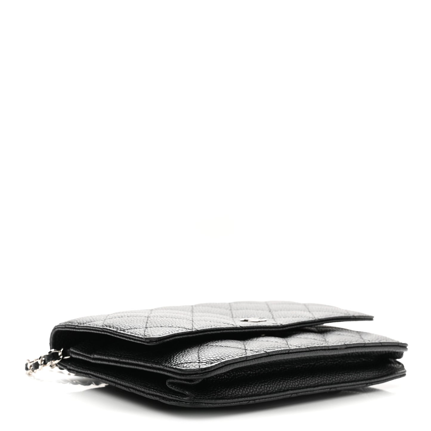 Caviar Quilted Wallet on Chain WOC Black